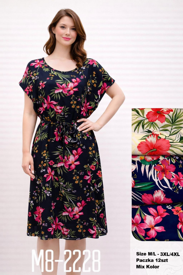 Sukienki damskie Roz M-4XL, Mix Kolor .Paczka 12 szt 1